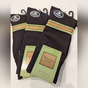 NWT Vannucci Couture Brown Imperial Cotton Dress socks 3 pairs -shoe size 4-8